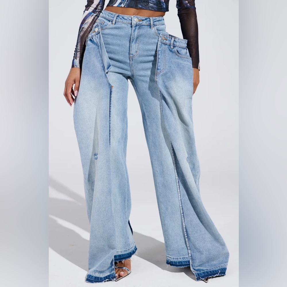 **SOLD**AKIRA Seeing Double Deconstructed Denim Jeans – Size M - Picture 6 of 8